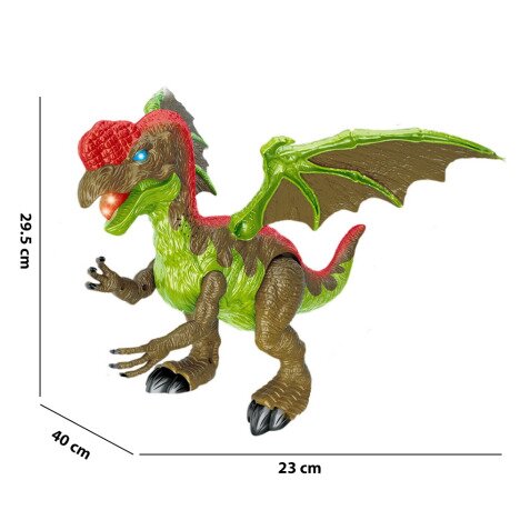 DINOZAUR CU ARIPI, LUMINI, SUNETE SI MISCARI REALISTE, 29.5 CM